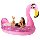 Boia Inflável Flamingo Gigante com Glitter Holográfico – PoolCandy