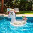 Boia Inflável Unicórnio Arco-Íris com Glitter